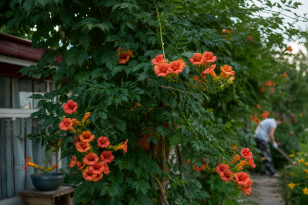 Trâmbița (Campsis radicans): cum se plantează și cum se îngrijește corect