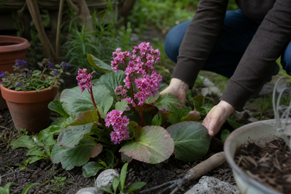 Bergenia cordifolia – plantare, udare și întreținere