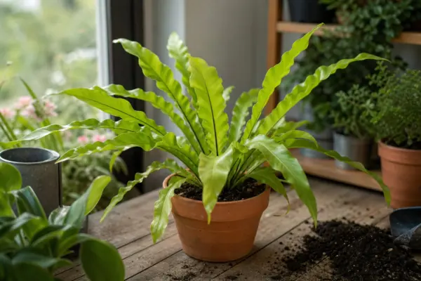 Feriga cuib de pasăre (Asplenium nidus) – ghid practic de plantare și îngrijire