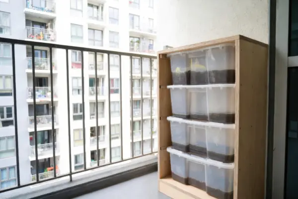 Bancă cu depozitare pe balcon: cum folosești mai bine spațiul disponibil